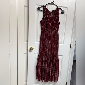 Maison Jules Burgundy and White Maxi Dress